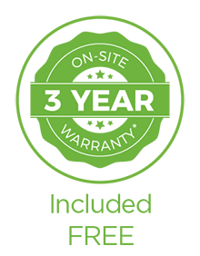 3 Year Warranty Included